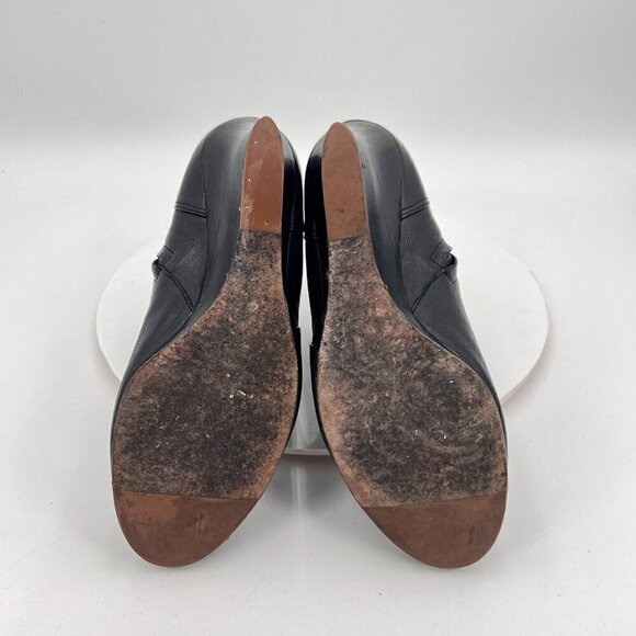 Lanvin Women Size 6 Black Patent Leather Buckle Side Zip Ankle Wedge Boot - Picture 10 of 16